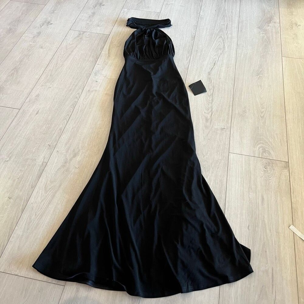 Lulus women black long dress size xxs